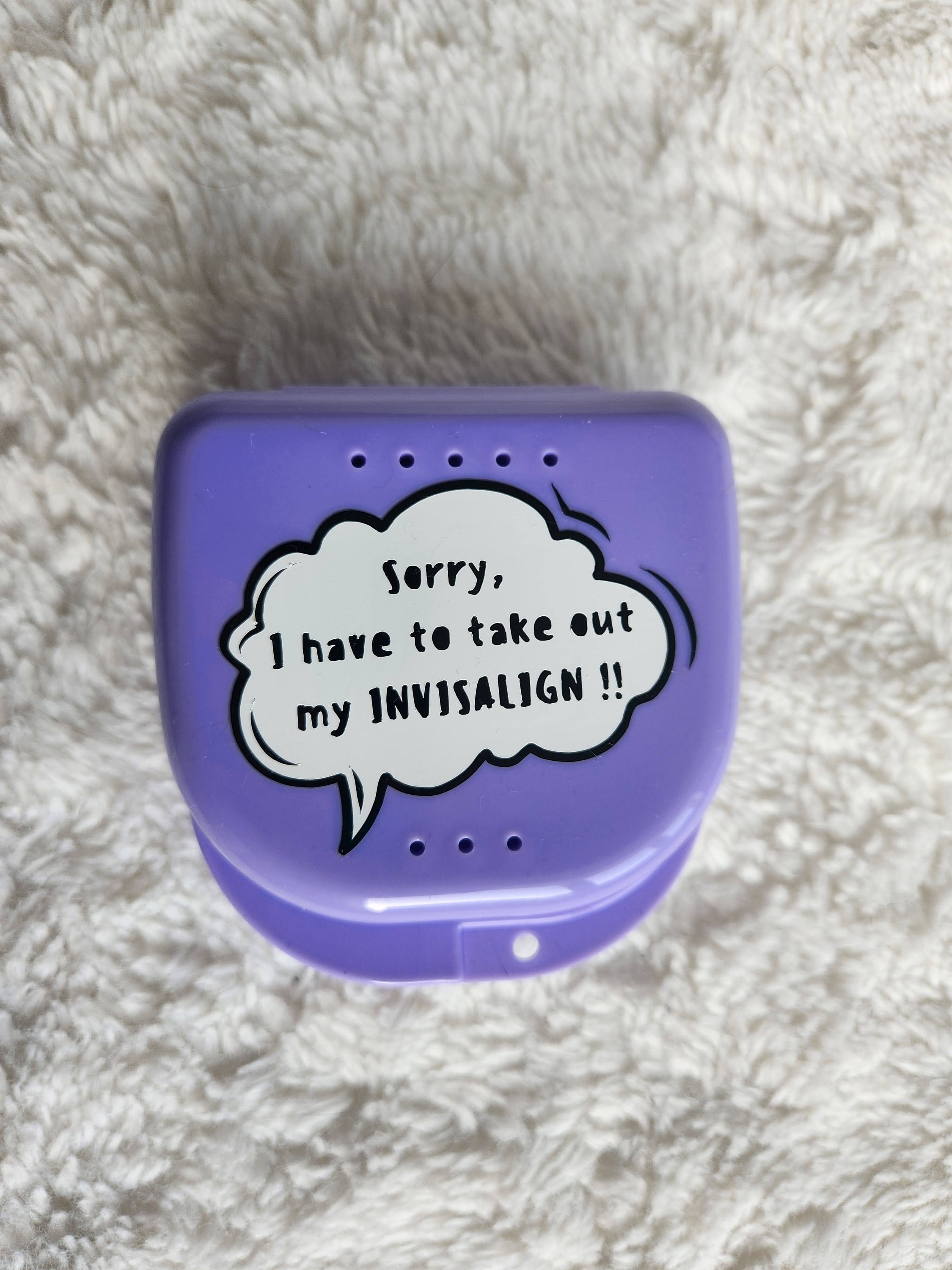 Invisalign Retainer Aligner Purple Case With Mirror Cute Design Funny Quote  Sturdy Good Quality Great Quality With Key Chain Hooks -  UK