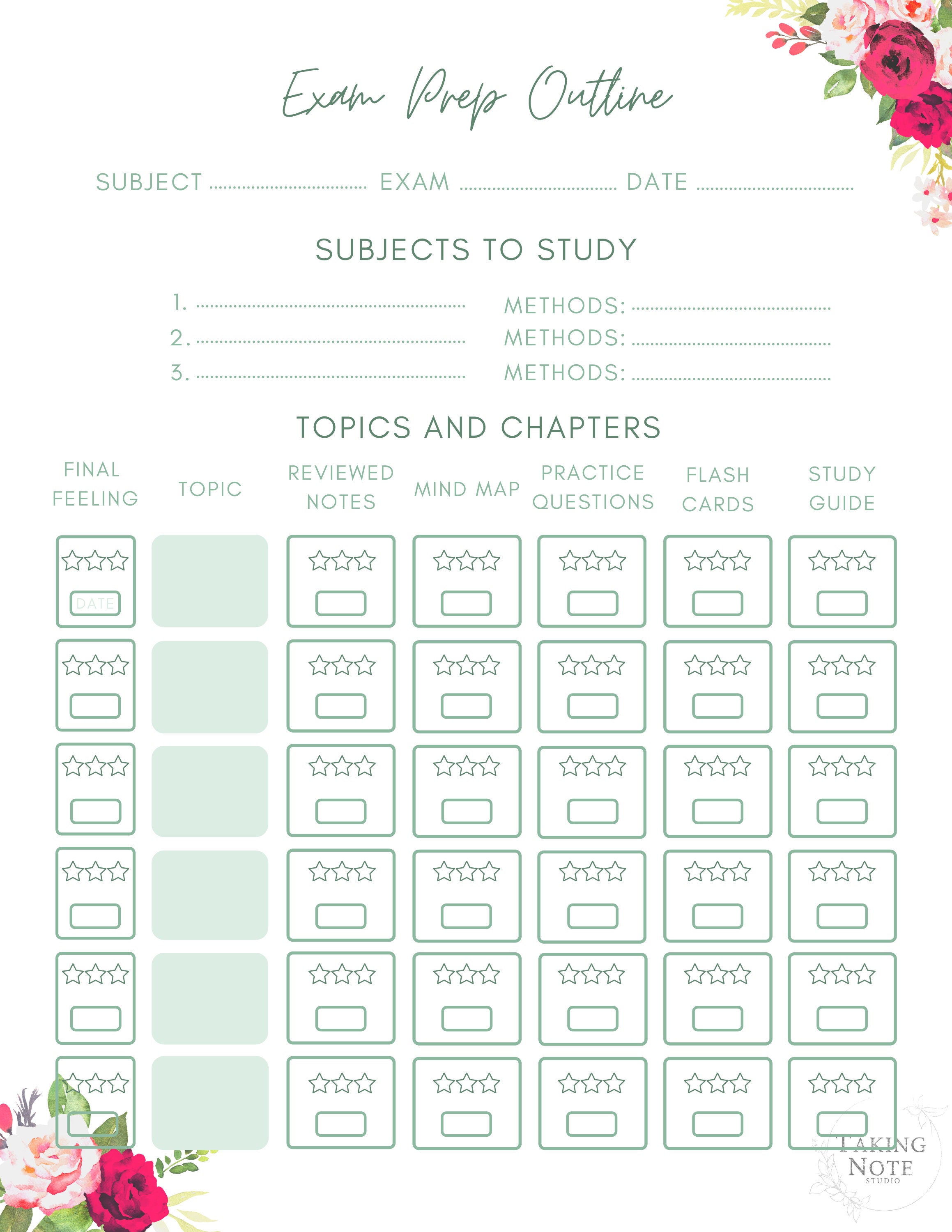 Student Planner 5 Page Set Cute Planners Student Planners Etsy