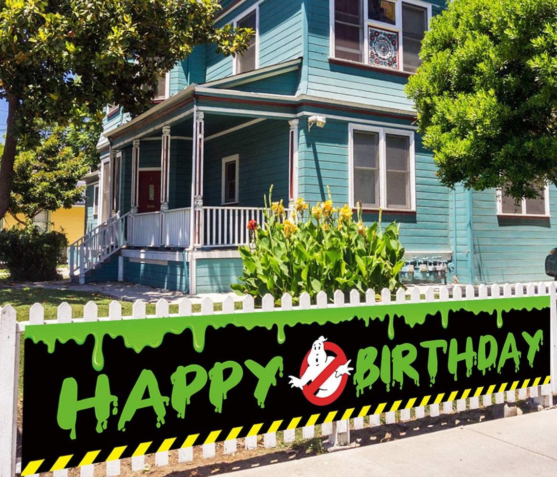 Large Ghost Busters Happy Birthday Banner Ghostbusters | Etsy
