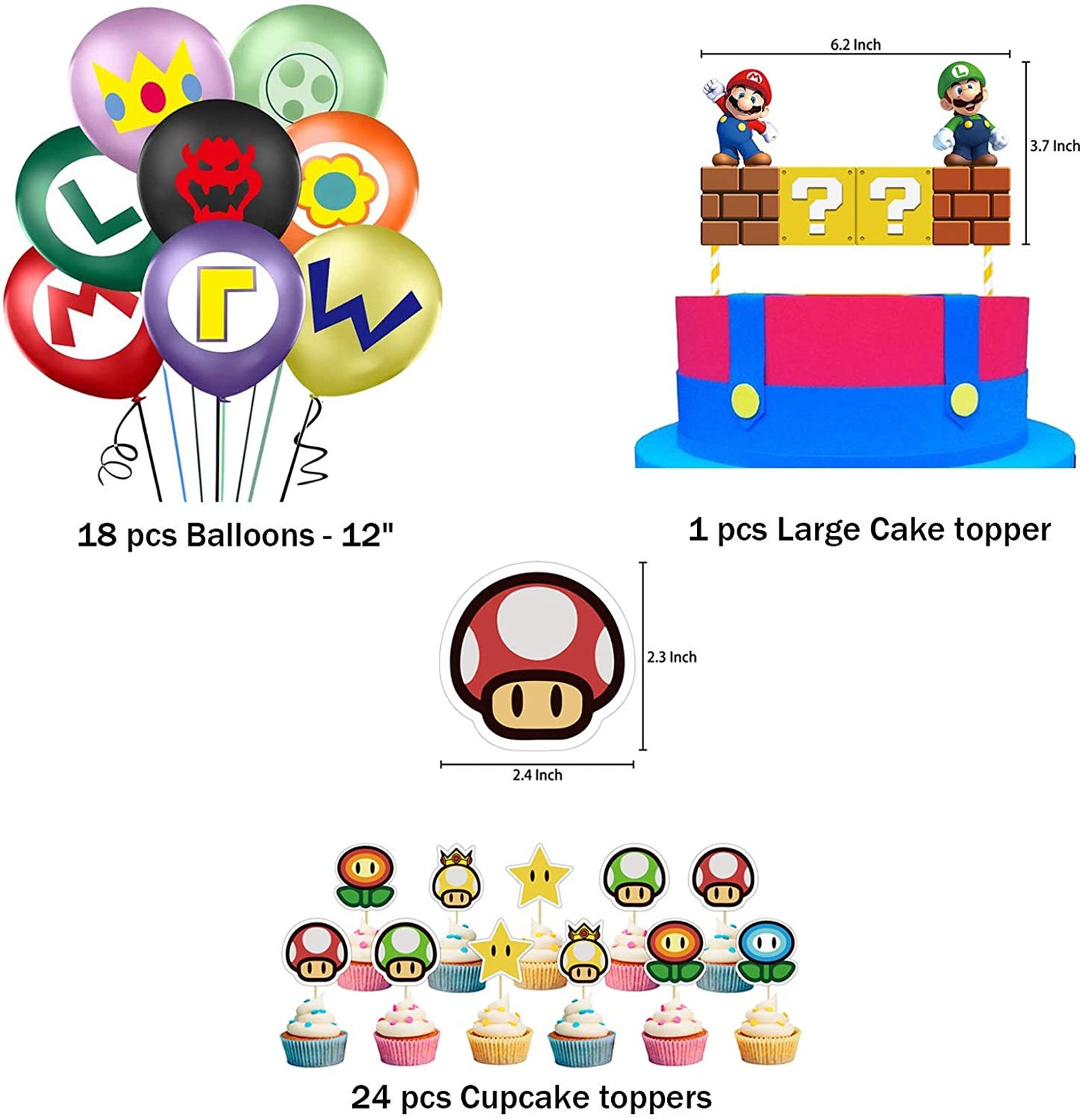 20 InvitadosSuper Mario Party Supplies for Kids Birthday Etsy