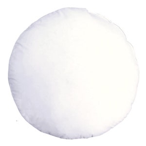 May include: A white round pillow insert for crafting and home decor projects.