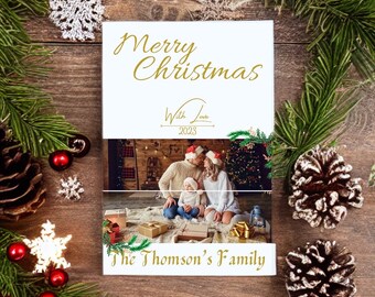Merry Christmas Custom Digital Personalized Card