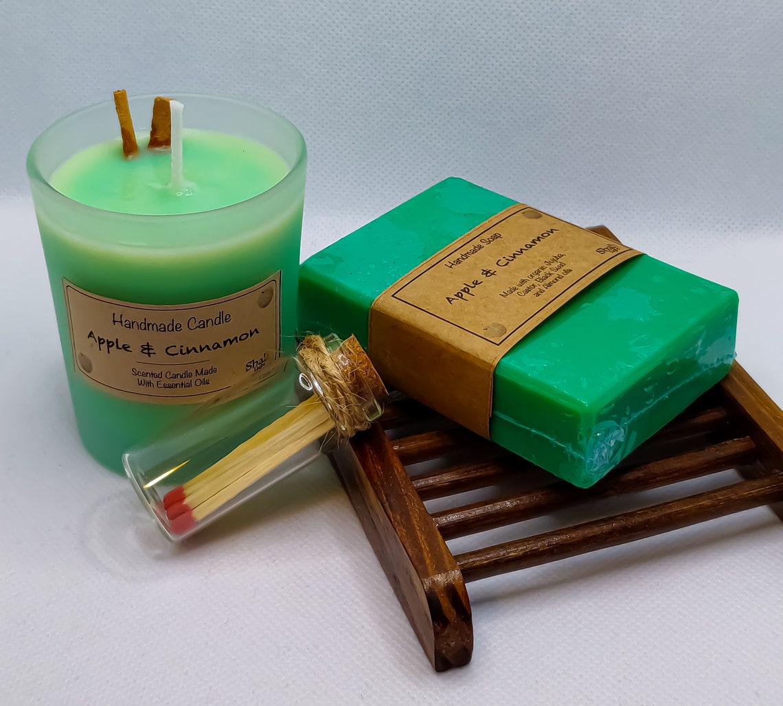 Handmade Candle and Soap With Apple and Cinnamon Cinnamon Etsy