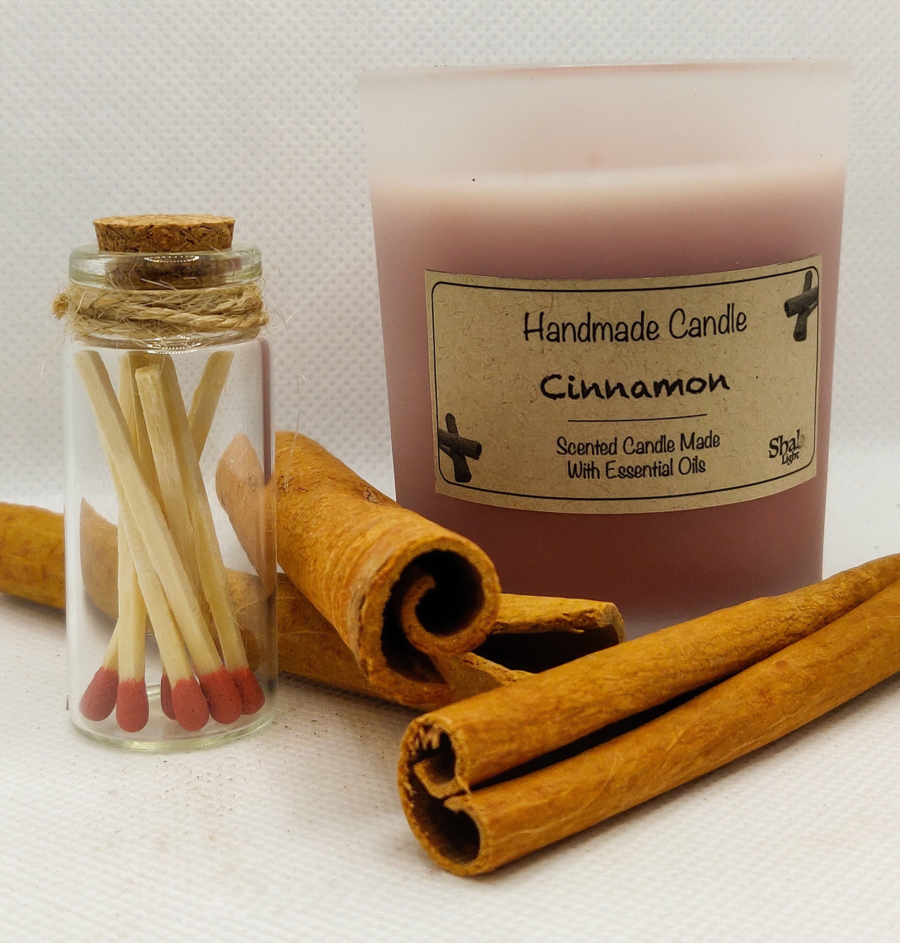 Handmade Candle With Cinnamon Scent And a Jar of Matches Etsy