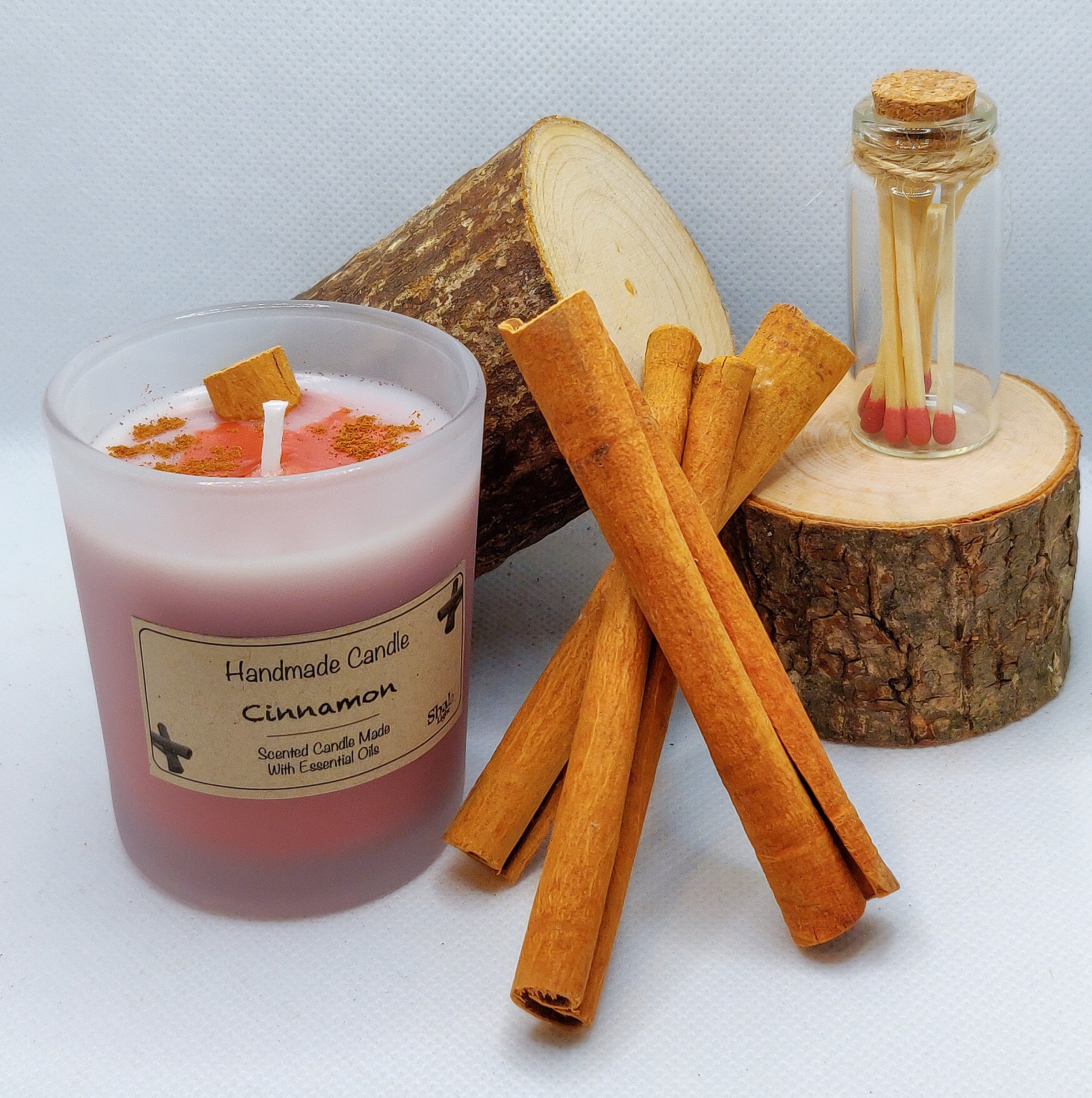 Handmade Candle With Cinnamon Scent And a Jar of Matches Etsy