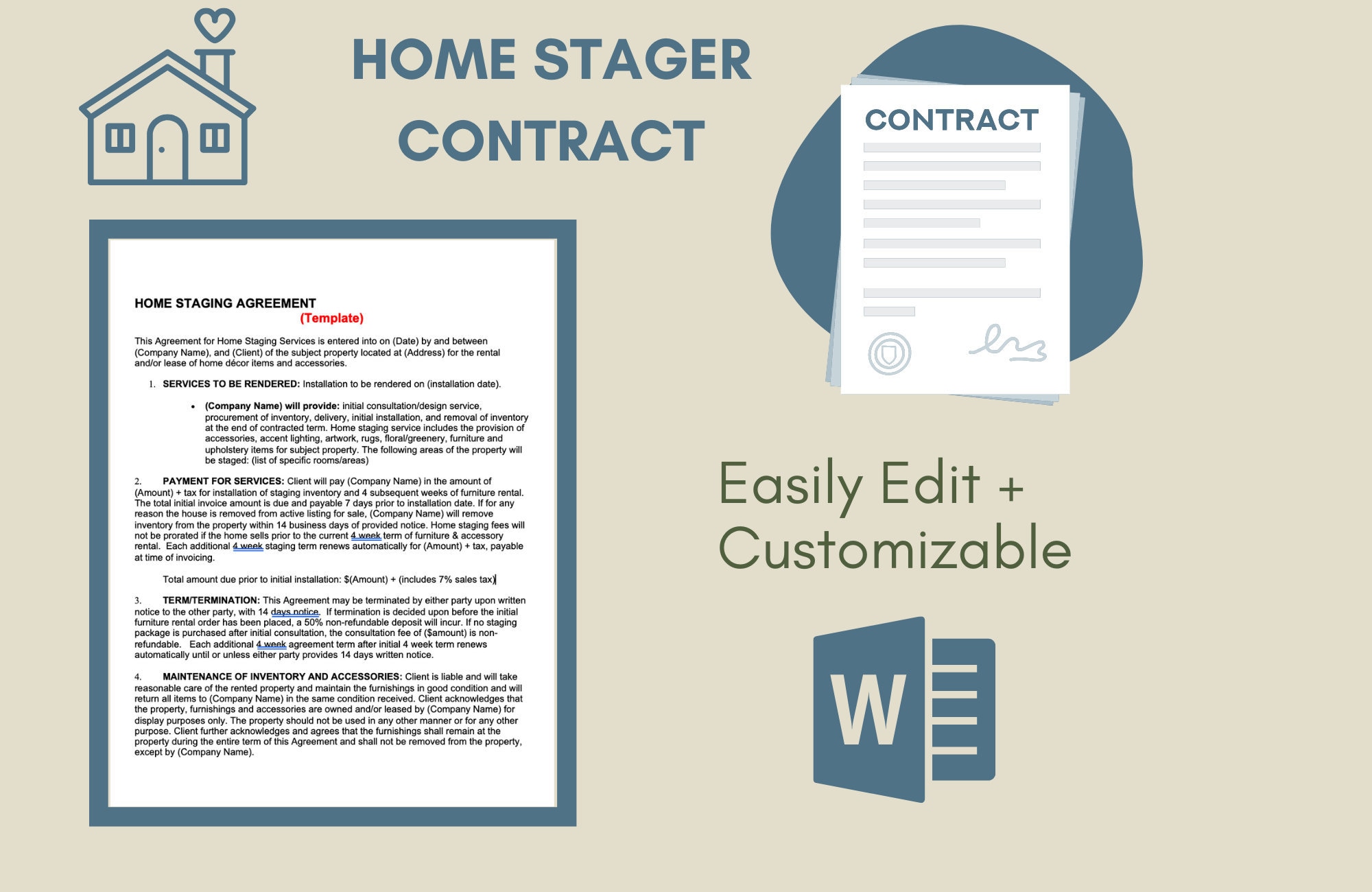 easy-to-edit-home-staging-contract-template-residential-home-etsy
