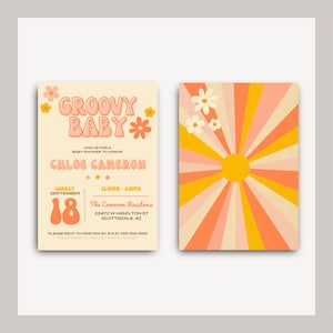 Groovy Baby Shower Invitation *DIGITAL FILE*