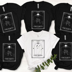 Camisas de fiesta de despedida de soltera de cartas del tarot - Novia y la fiesta