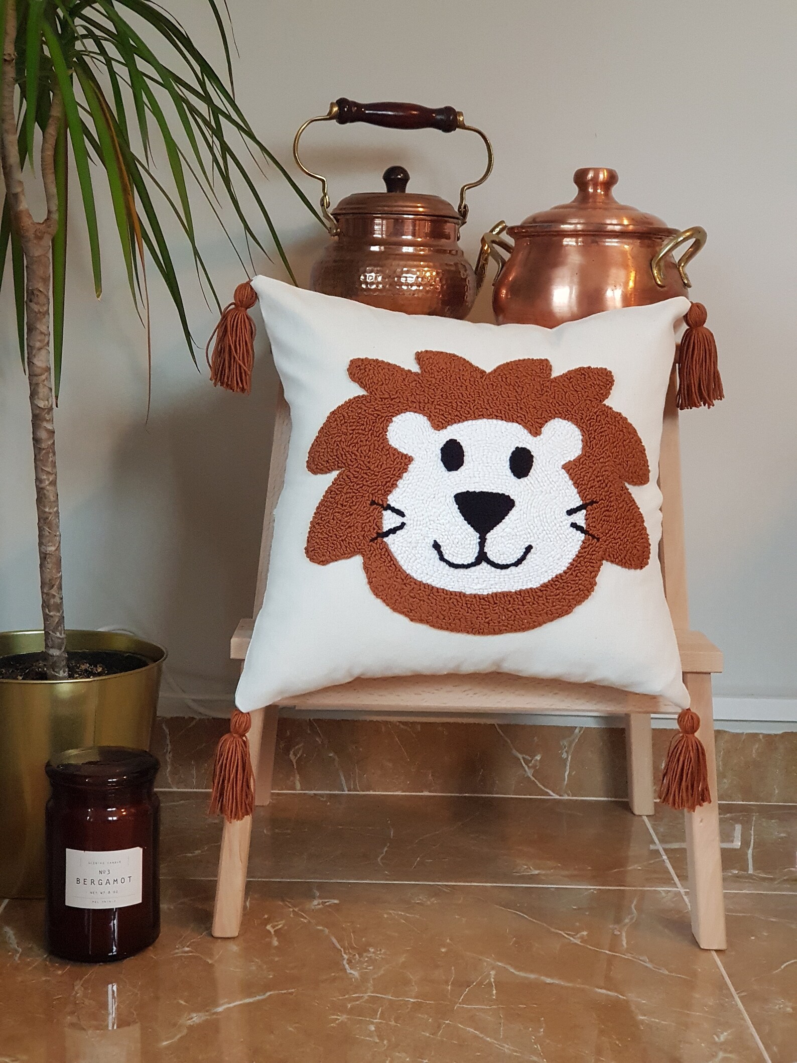 Lion Cushion Cover for Nursery and Children's Room Etsy