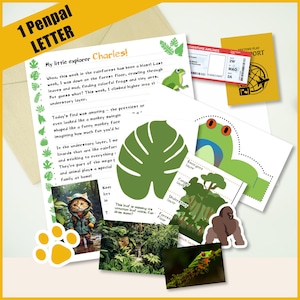 Kitty Adventurer&#39;s Snail Mail PenPal Letters: Monthly Theme Letters | Stickers and Craft | Ages 2-7 | toddlers, Kids