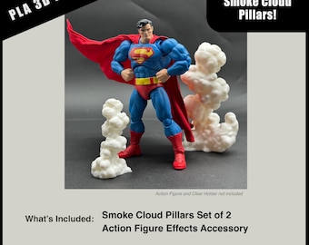 Smoke Cloud Pillar effect Set of 2  | Action Figure Base Display |