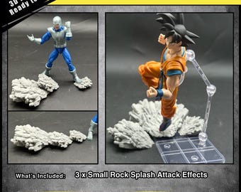Rock splash Action Effects | 3D Printed Diorama Props Accessories | Color Customizable | Multiple Designs & Variations