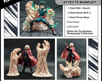 3D Printed Hands Wall Diorama Effect | Shigaraki, Nico Robin Anime Effect Prop | Wall Made of Hands for Action Figures