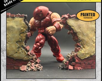 Wall Burst BreakThrough Rubble Crash Prop | 3D Printed Diorama Accessory | Color Customizable
