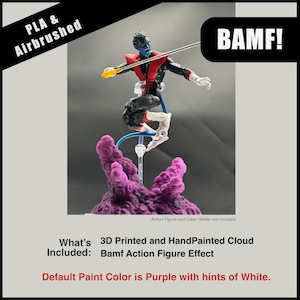 Nightcrawler BAMF Teleport Effect | Cloud Effects Base | 3D Printed and Hand-Painted 1/12 Scale Diorama Prop