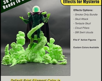 Efectos de nubes de ataque de calavera con tentáculos ahumados / Impresión 3D / Accesorios para dioramas espeluznantes de Mysterio, Lovecraft y GI Joe