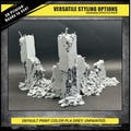 Modular Destroyed City Building Walls, Pillar & Rubble | 3D Printed Post-Apocalyptic Urban War Diorama Props |  Ruins of Doom |