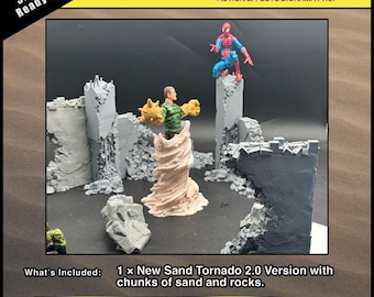 Sandman Chunky Sand Tornado 2.0 |   3D Printed | 6″ Action Figure | Dioramas & Action Effects