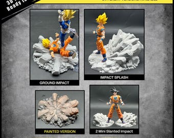 Ground Impact Rock Crater Action Effects | 3D Printed Diorama Props Accessories | Color Customizable | Multiple Designs & Variations