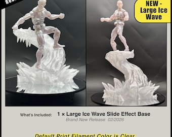 Grote Ice Wave-schuifbrugbasis | 3D-geprinte ijseffecten voor actiefiguren | Accessoires voor Iceman Diorama-accessoires