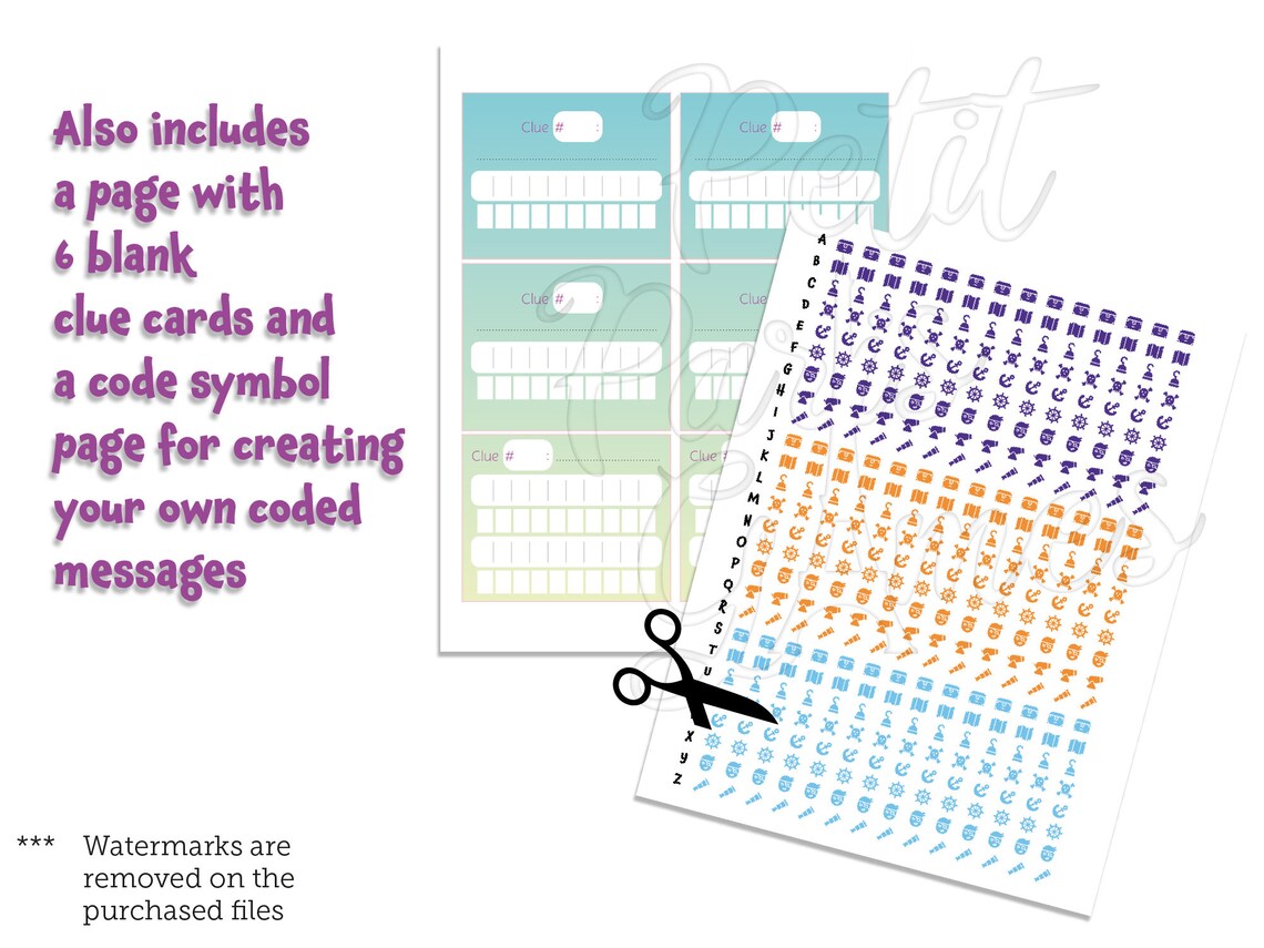 Pirate Treasure Hunt, Pirate Scavenger Hunt, Pirate Printables, Pirate Party Game, Secret Code ...