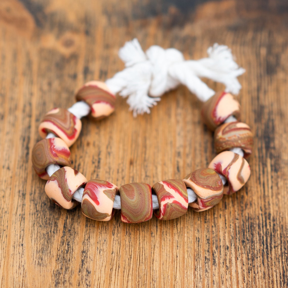 Handmade macramé beads set of 10 Etsy