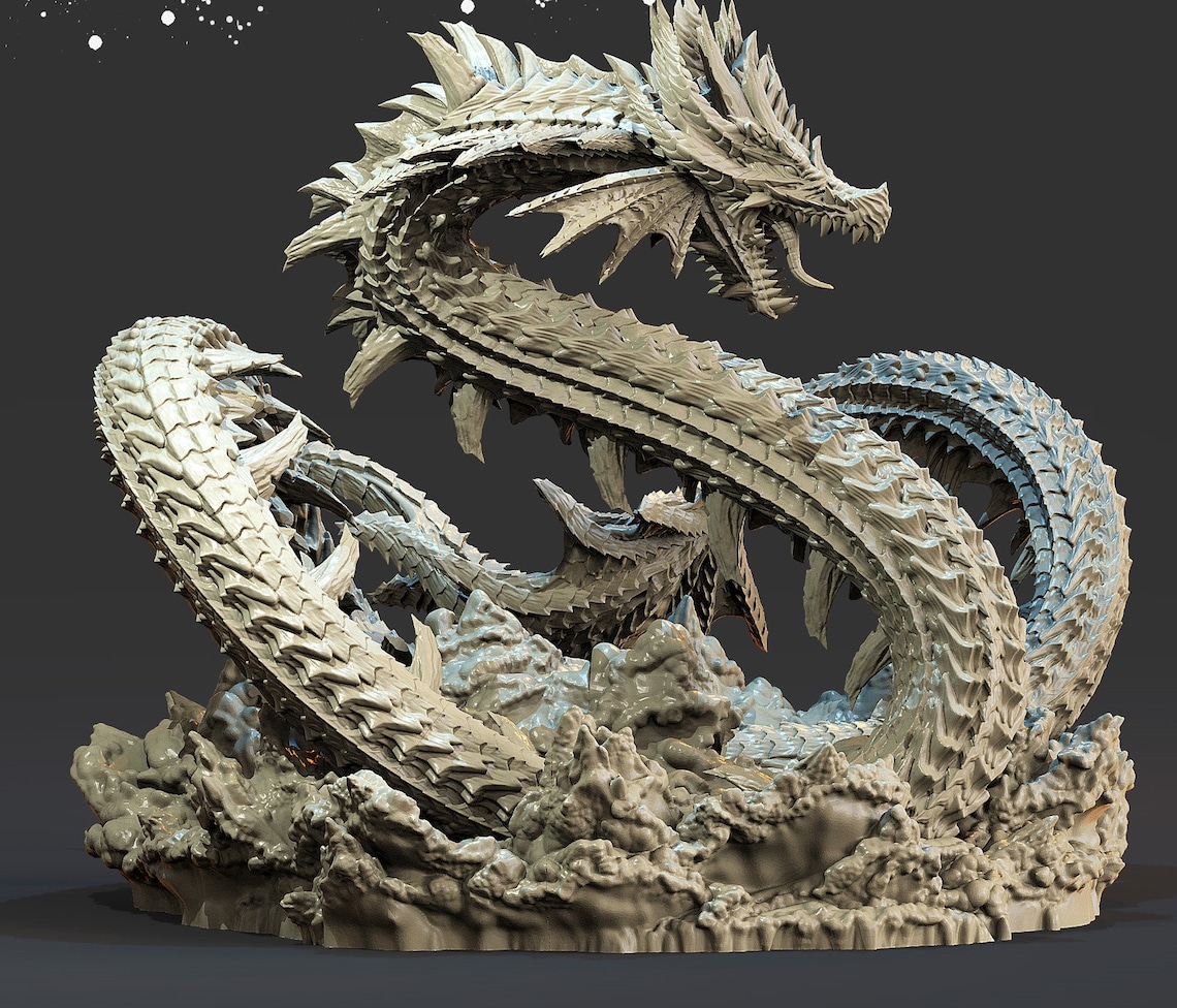 Dragon Stl File 3d Model Print Etsy