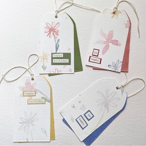 Etichette paper tag DIPINTE A MANO - flowers