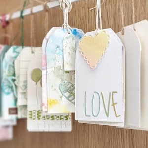 Etichette paper tag DIPINTE A MANO - rainbow