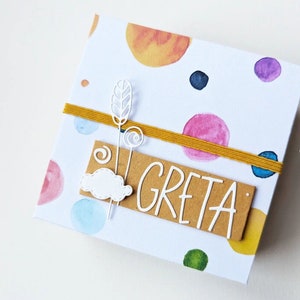 ALBUM fotografico POIS MULTICOLOR polka dots porta foto ricordi a fisarmonica quadrato leporello scrapbooking memory keeper regalo nascita