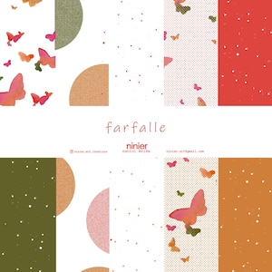 carte decorate per SCRAPBOOKING - farfalle ciliegia oliva albicocca bambina