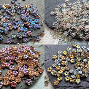 50 Czech glass small flower daisy sacer beads 5 mm image 1