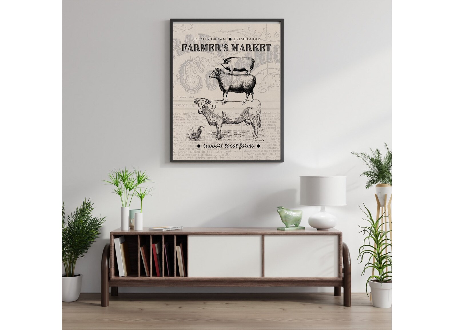 Vintage Farmhouse Style Printed Wall Art with Farm Animals Etsy
