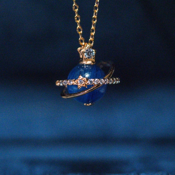 Crystal saturn necklace deals