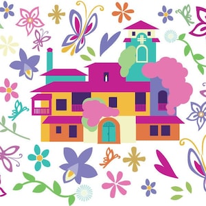 Encanto inspired scenery with an interpretation of the magical Casa Madrigal SVG & PNG download files.