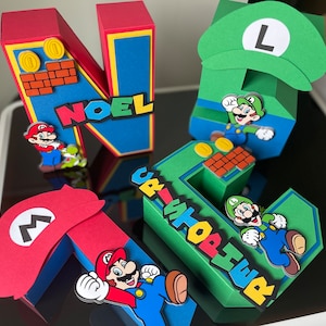 Mario & Luigi / Mario 3D letters / Mario Party Decorations / Mario and Luigi / 3D Mario letters