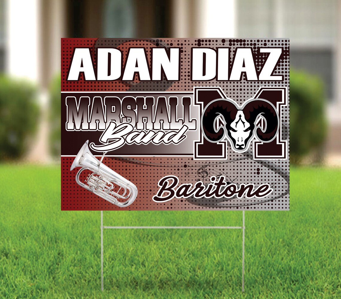 24 X 18 Custom High School Marching Band Yard Signs Etsy