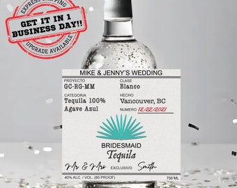 Custom Bridesmaid Tequila Label * Personalized Bridesmaid Gift * Bridesmaid Proposal * Will You Be My Bridesmaid * Mini Tequila Labels *