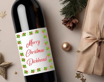 Funny Holiday Christmas Wine Label * Custom Wine Labels * Merry F*CKING Christmas * Secret Santa * Hostess Gift * Holiday Party * Hanukkah *