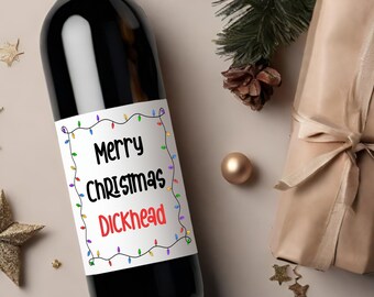 Funny Holiday Christmas Wine Label * Custom Wine Labels * Merry F*CKING Christmas * Secret Santa * Hostess Gift * Holiday Party * Hanukkah *