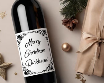 Funny Holiday Christmas Wine Label * Custom Wine Labels * Merry F*CKING Christmas * Secret Santa * Hostess Gift * Holiday Party * Hanukkah *