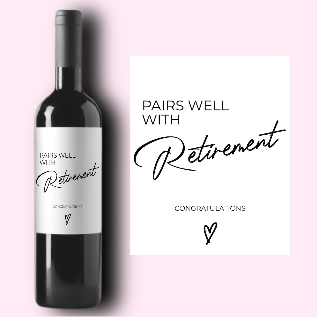 Pairs Well With Retirement Retirement Gift for Her Gift for Him Funny Retirement Gift