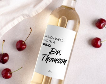 Graduierung Geschenk Wein Etiketten | Herzlichen Glückwunsch | New Grad Geschenk für sie | Abschlussgeschenk für ihn | Graduate Geschenk | Ph D Geschenk | Doktor Geschenk |