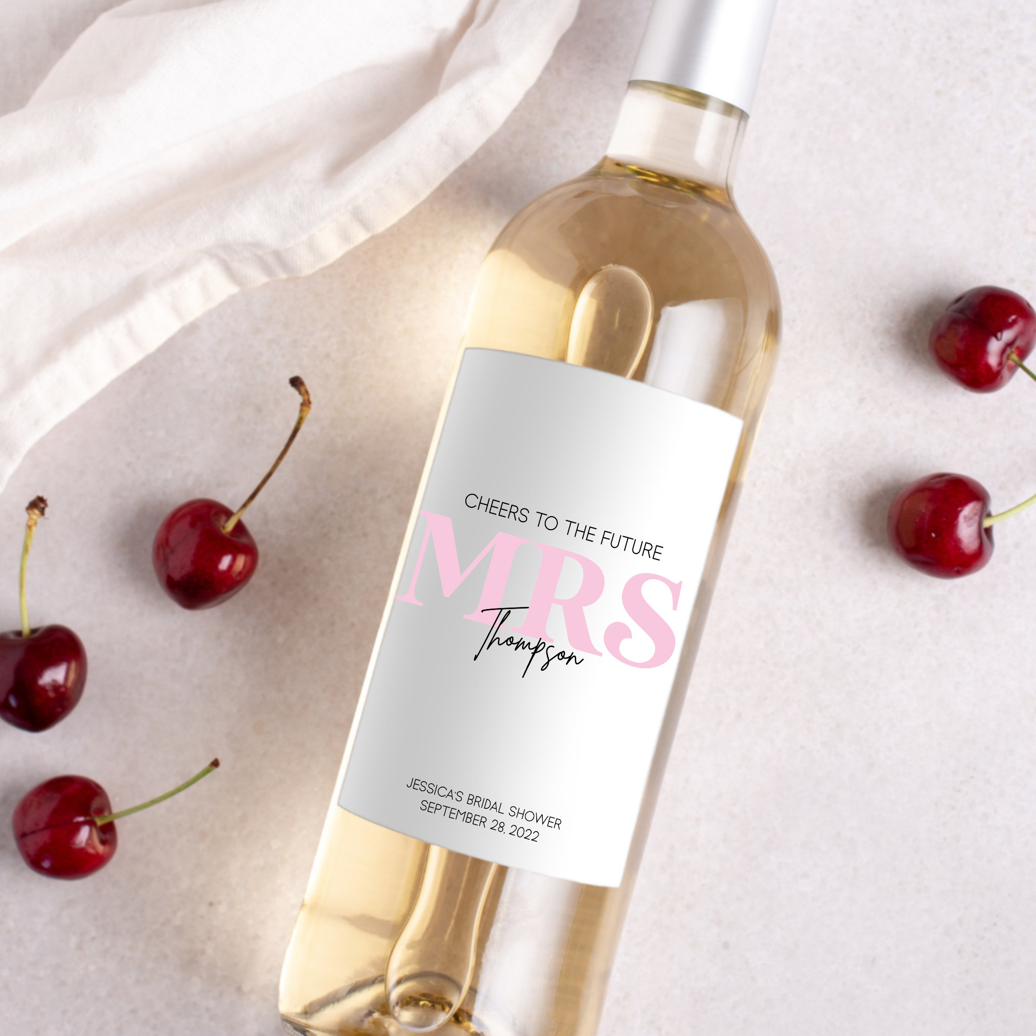 Custom Bridal Shower Wine Labels | Personalized Bachelorette Party Labels | Future Mrs | Wedding Shower Gift | Wedding Shower Decor |