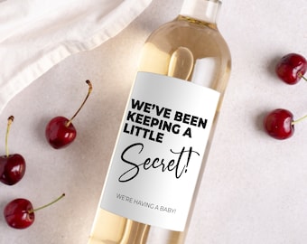Baby Announcement Grandparent | Pregnancy Announcement Aunt | Pregnancy Reveal Wine Labels | First Baby Announcement |  Custom Wine Label |