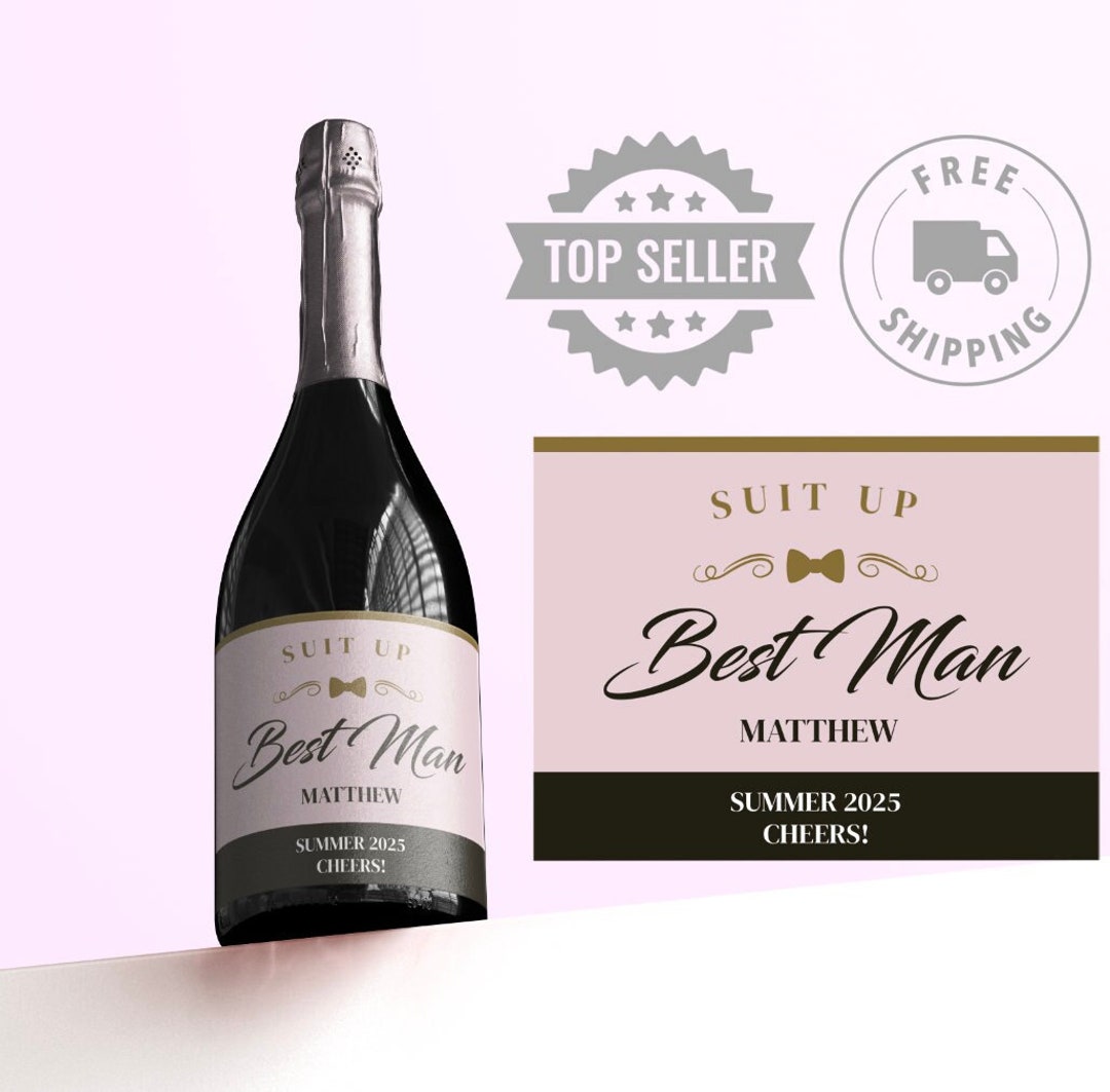 Best Man Proposal Champagne Labels Groomsman Proposal Will - Etsy