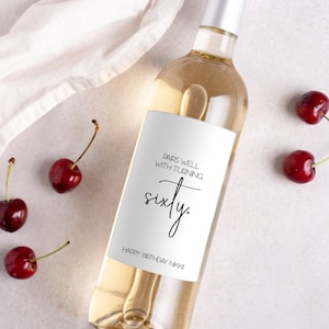 Cadeau d'anniversaire 60e champagne | Idée cadeau personnalisée joyeux anniversaire | Cadeaux d'anniversaire | Cadeau d'anniversaire pour elle | Cadeau pour lui |