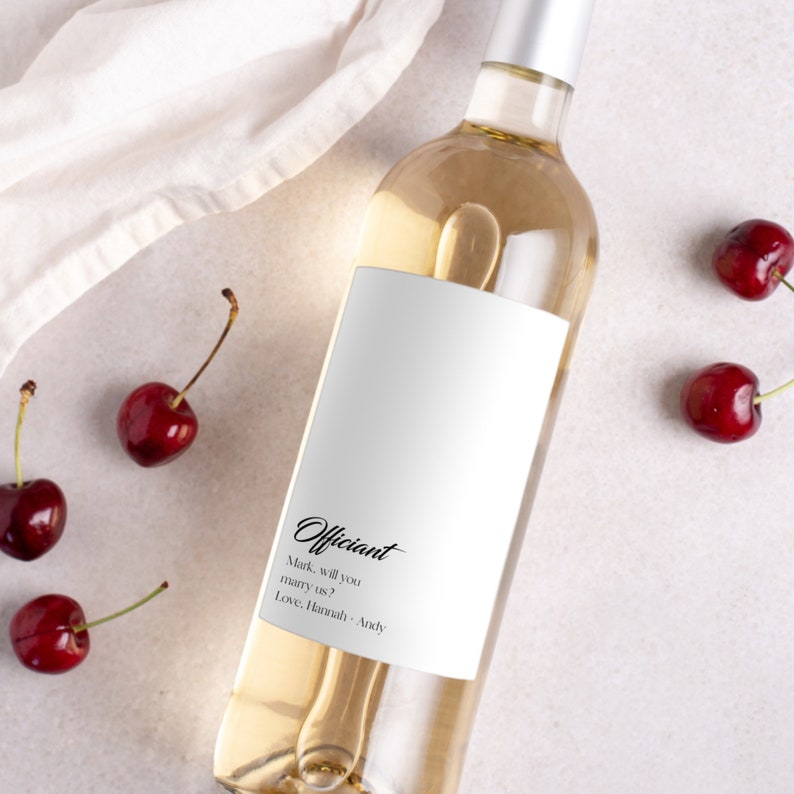 Officient Folder Officiant Gift Idea | Officiant Proposal | Officiant Wine Label | Gift ...