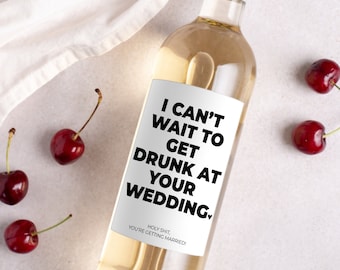 Etiqueta de vino de compromiso / Regalo de compromiso / Combina bien con compromisos / Regalo de compromiso para parejas / Tarjeta de compromiso / Regalo de novia /