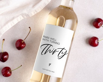 Thirty 30th Champagne Birthday Gift | Personalized Happy Birthday Gift Idea | Birthday Party Favors | Birthday Gift For Her | Gift for Him |